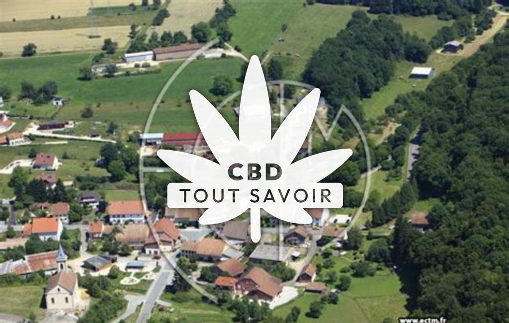 Village à Allondans avec feuille Cannabis CBD