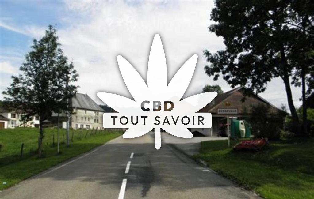 Village à Bonnevaux avec feuille Cannabis CBD