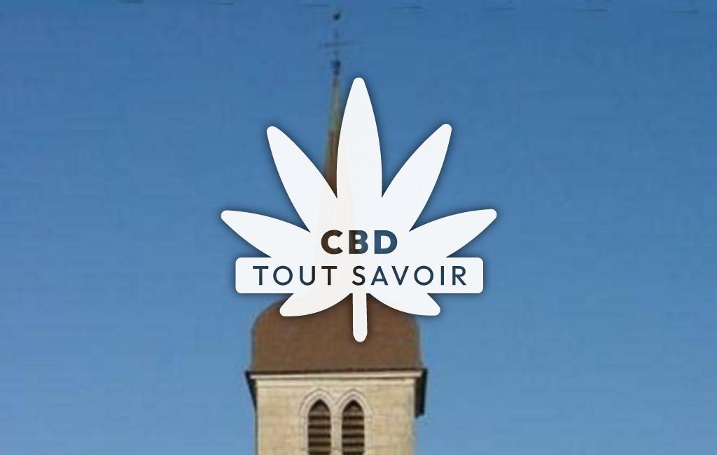 Village à Dompierre-les-Tilleuls avec feuille Cannabis CBD