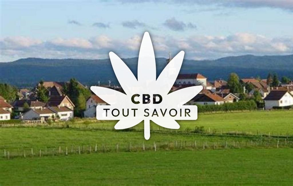 Village à Frasne avec feuille Cannabis CBD