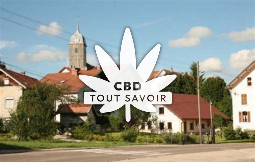Village à Grand-Combe-Chateleu avec feuille Cannabis CBD