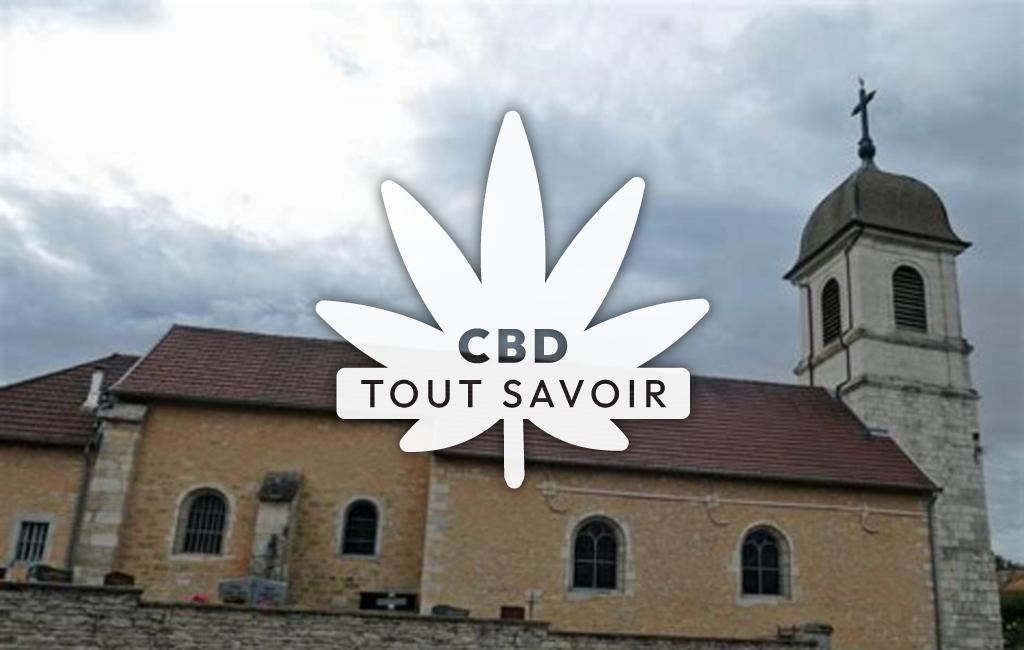 Village à Fallerans avec feuille Cannabis CBD