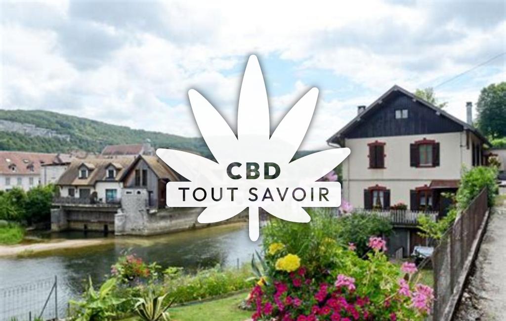 Village à Ornans avec feuille Cannabis CBD