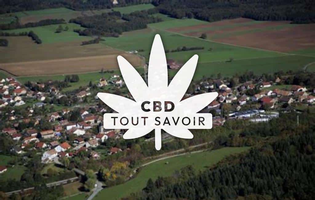 Village à Mamirolle avec feuille Cannabis CBD