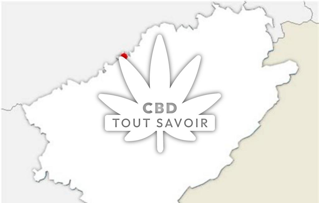 Village à Flagey-Rigney avec feuille Cannabis CBD