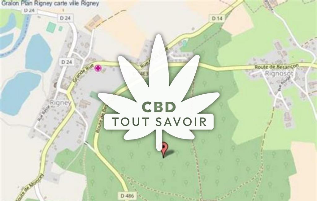 Village à Rigney avec feuille Cannabis CBD
