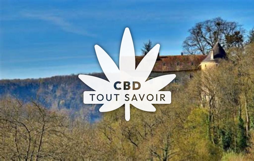 Village à Roulans avec feuille Cannabis CBD