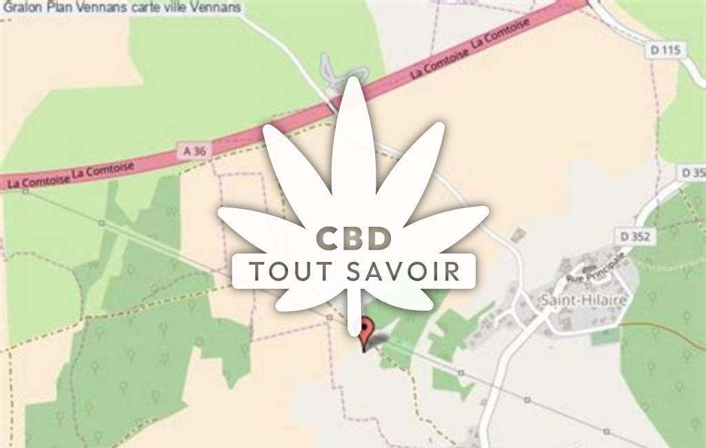 Village à Vennans avec feuille Cannabis CBD