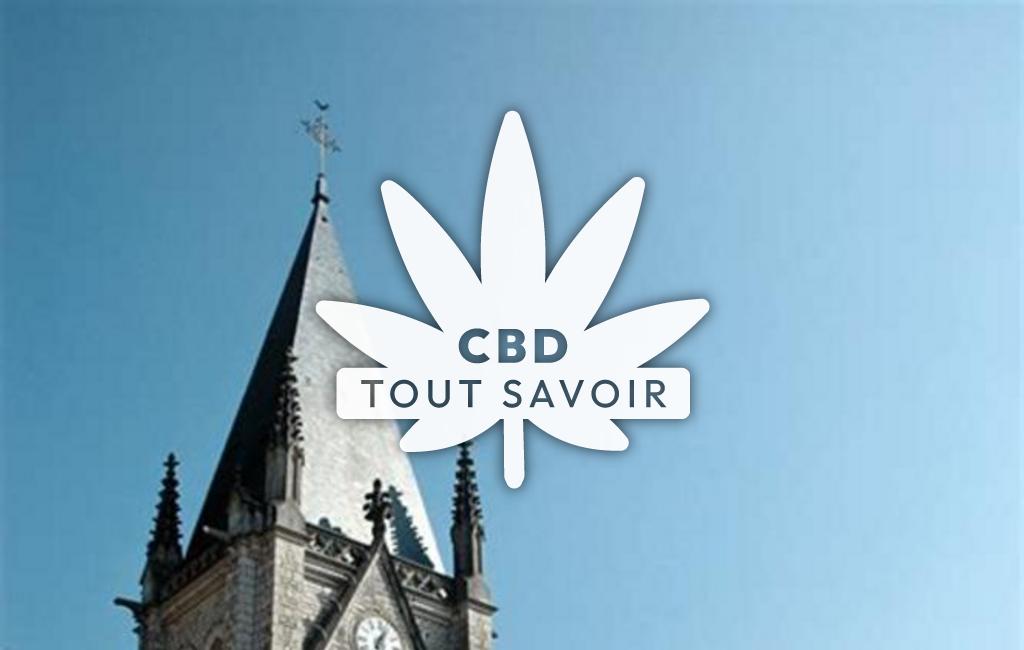 Village à Montbenoit avec feuille Cannabis CBD