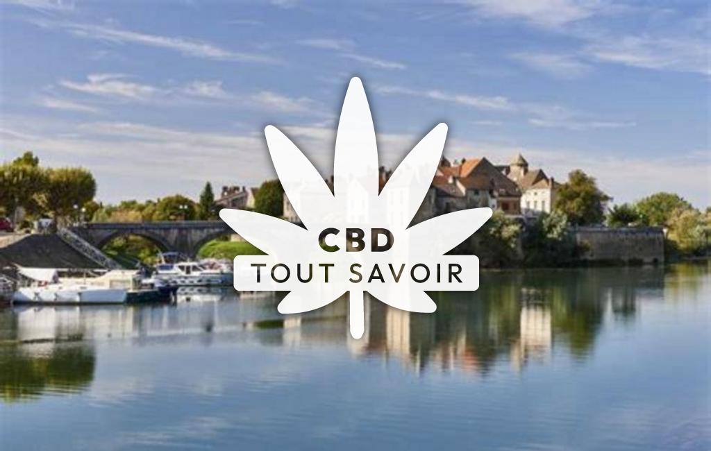 Village à Saone avec feuille Cannabis CBD