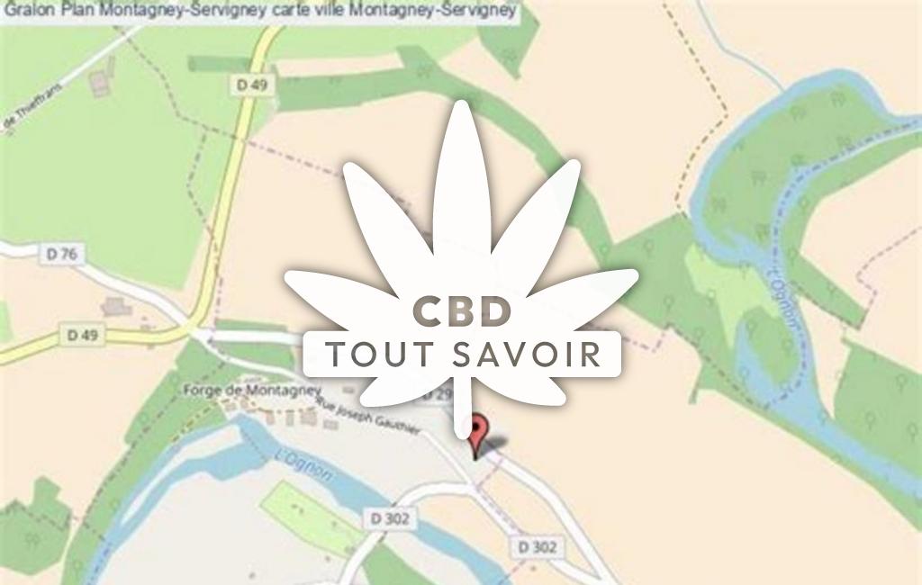 Village à Montagney-Servigney avec feuille Cannabis CBD