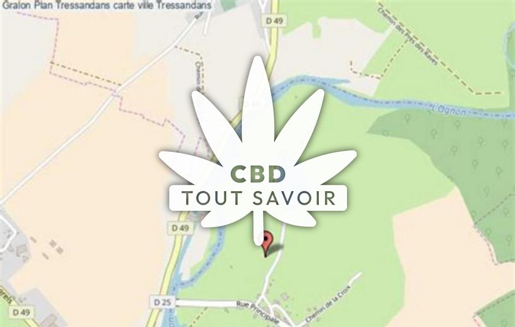 Village à Tressandans avec feuille Cannabis CBD
