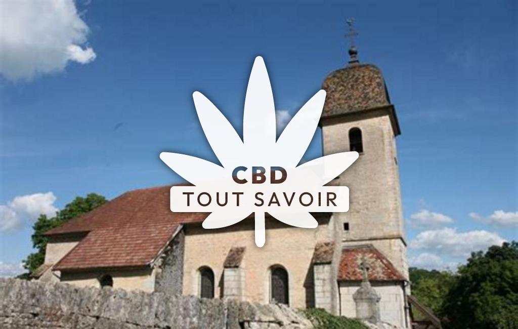 Village à Pugey avec feuille Cannabis CBD