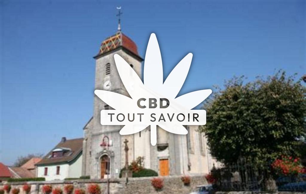 Village à Arcey avec feuille Cannabis CBD