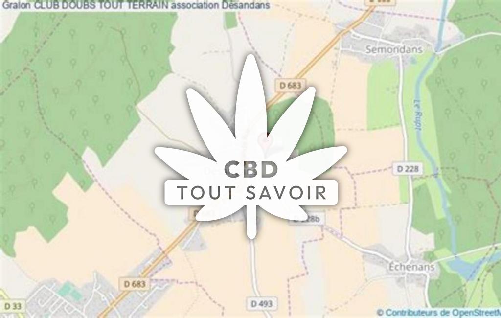Village à Desandans avec feuille Cannabis CBD