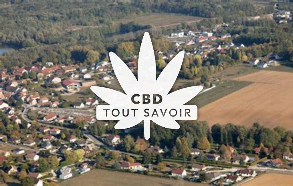 Village à Geneuille avec feuille Cannabis CBD