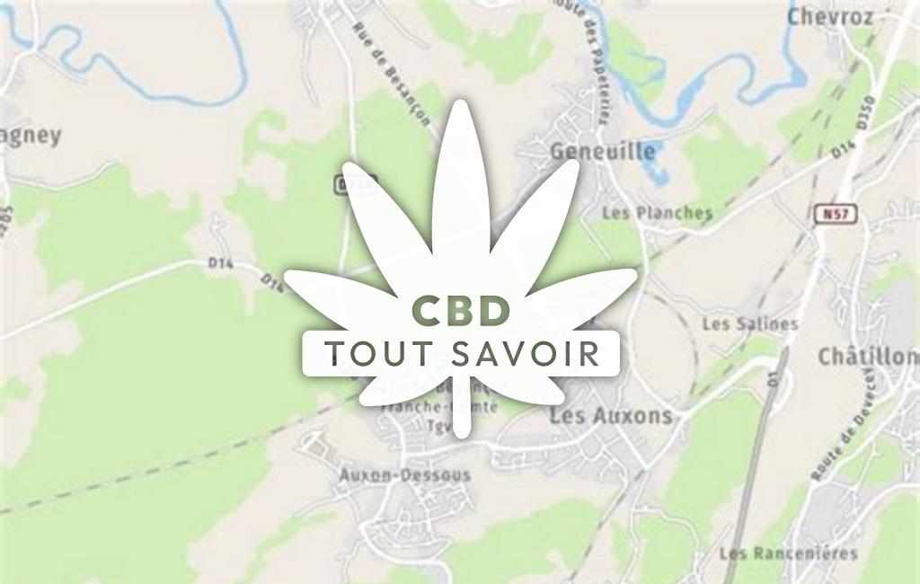 Village à Les-Auxons avec feuille Cannabis CBD