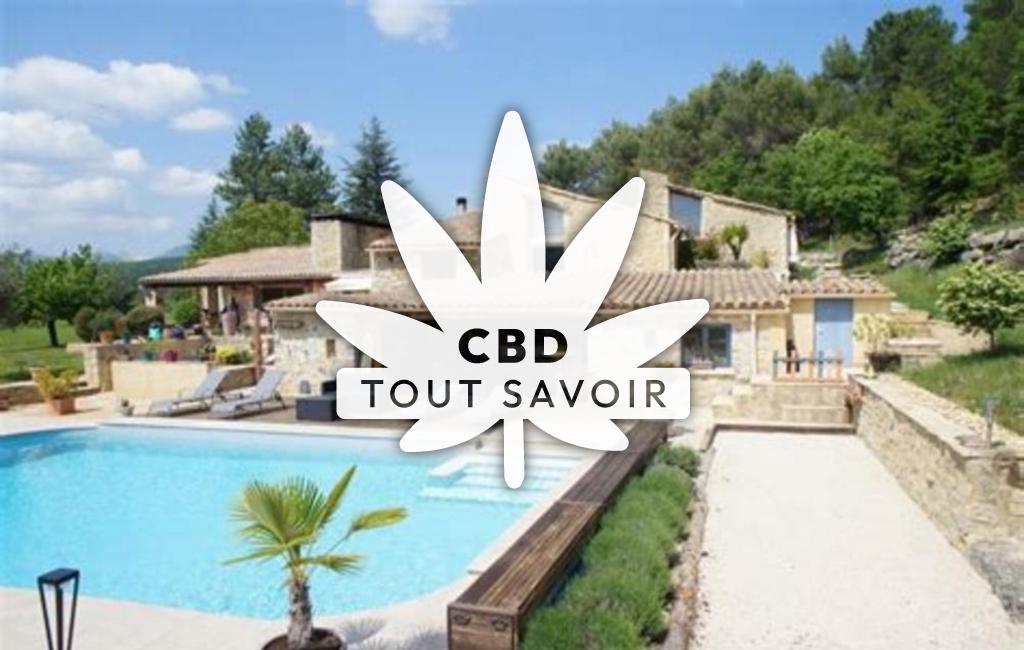 Village à Chateauneuf-de-Bordette avec feuille Cannabis CBD