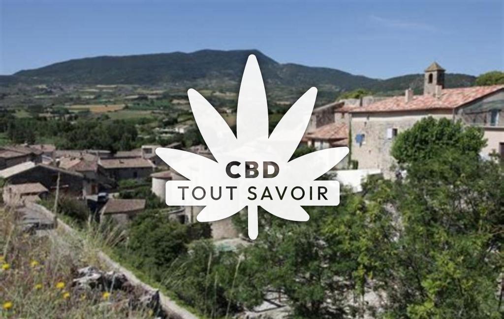 Village à Sainte-Jalle avec feuille Cannabis CBD