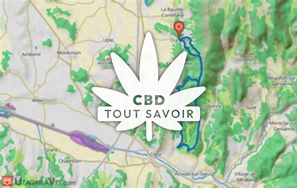 Village à Ourches avec feuille Cannabis CBD