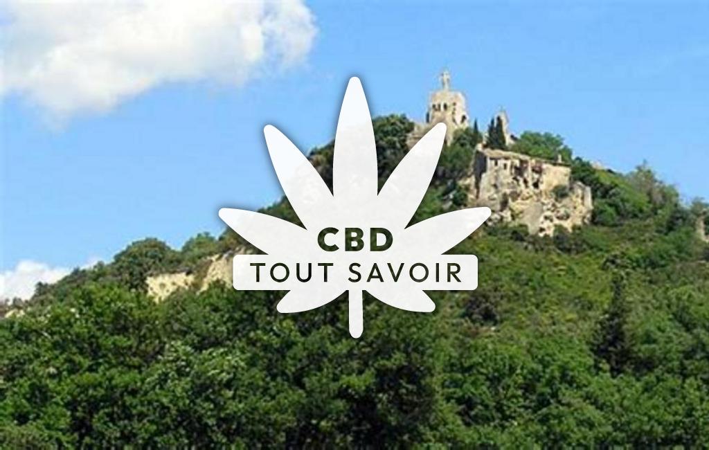 Village à Clansayes avec feuille Cannabis CBD
