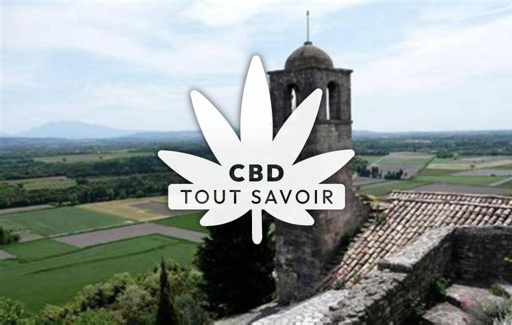 Village à Montsegur-sur-Lauzon avec feuille Cannabis CBD