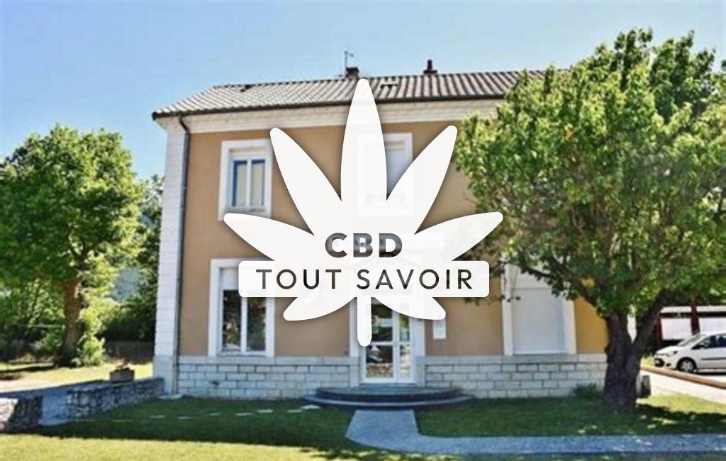 Village à Solaure-en-Diois avec feuille Cannabis CBD