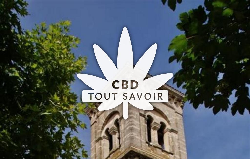 Village à Bonlieu-sur-Roubion avec feuille Cannabis CBD
