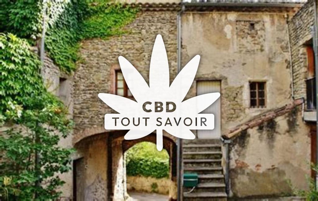 Village à La-Begude-de-Mazenc avec feuille Cannabis CBD