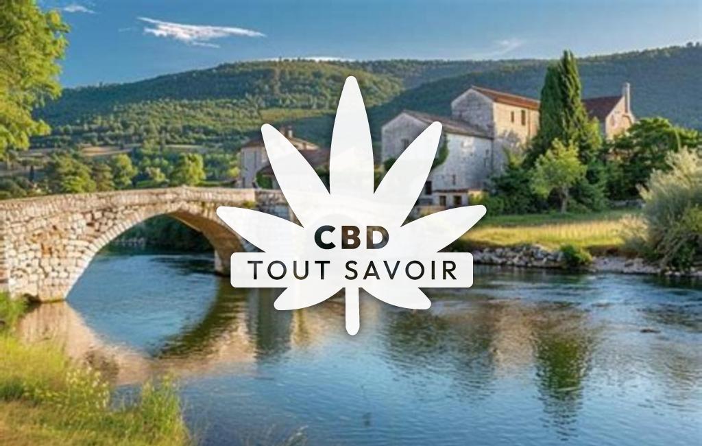 Village à Pont-de-Barret avec feuille Cannabis CBD