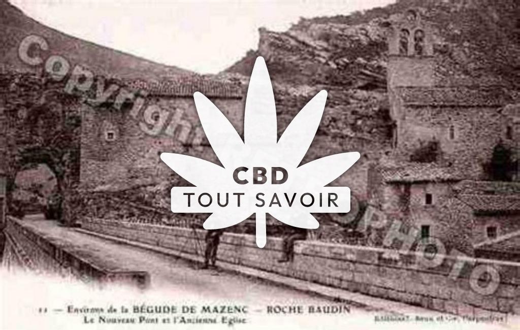 Village à Rochebaudin avec feuille Cannabis CBD