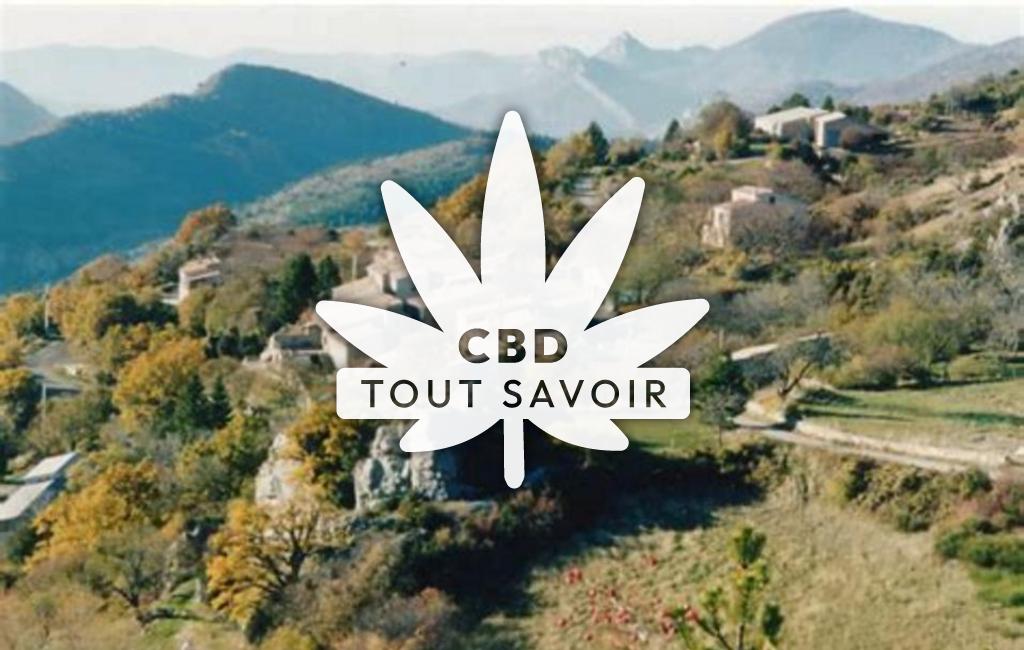 Village à Le-Poet-en-Percip avec feuille Cannabis CBD