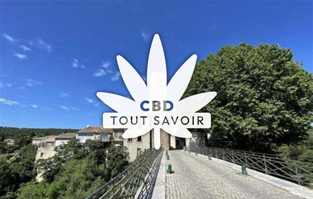 Village à Mollans-sur-Ouveze avec feuille Cannabis CBD