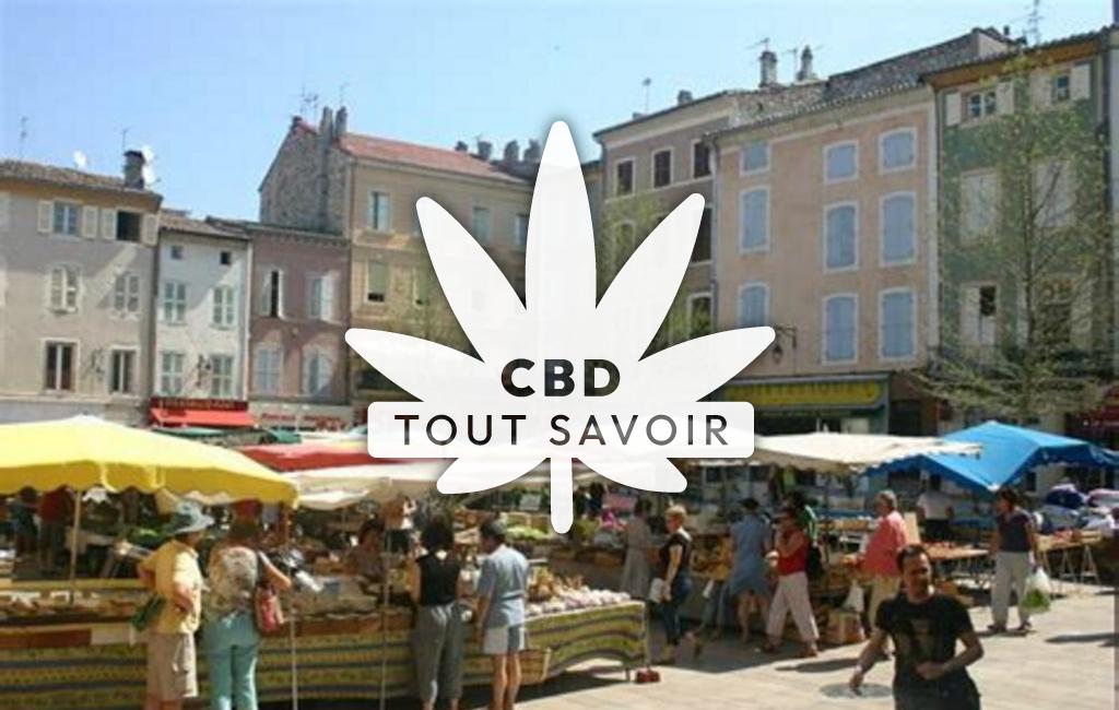 Village à Rioms avec feuille Cannabis CBD