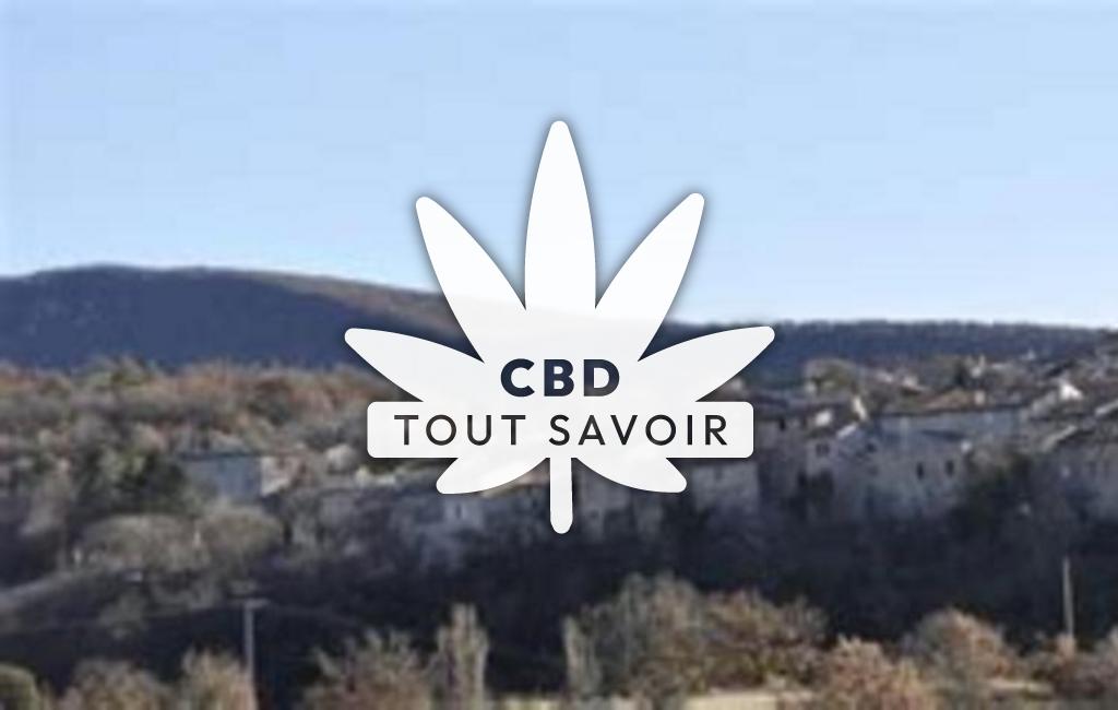 Village à Saint-Auban-sur-l'Ouveze avec feuille Cannabis CBD