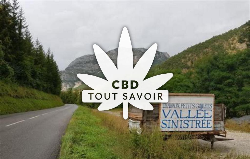 Village à Echevis avec feuille Cannabis CBD