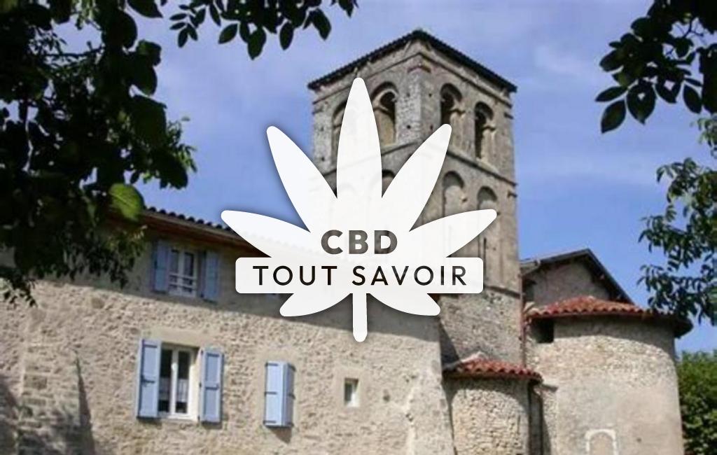 Village à La-Motte-Fanjas avec feuille Cannabis CBD