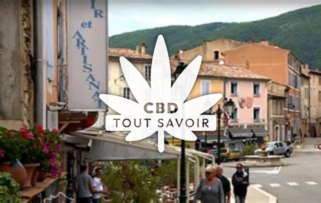 Village à Dieulefit avec feuille Cannabis CBD