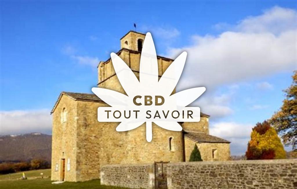 Village à Orcinas avec feuille Cannabis CBD