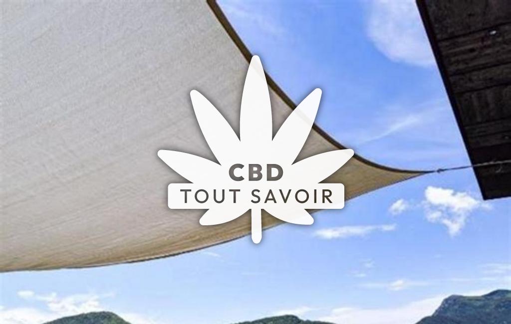 Village à Teyssieres avec feuille Cannabis CBD