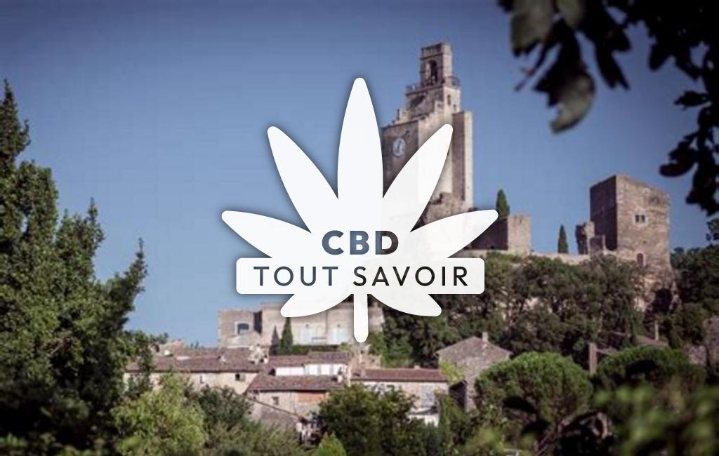 Village à Chamaret avec feuille Cannabis CBD