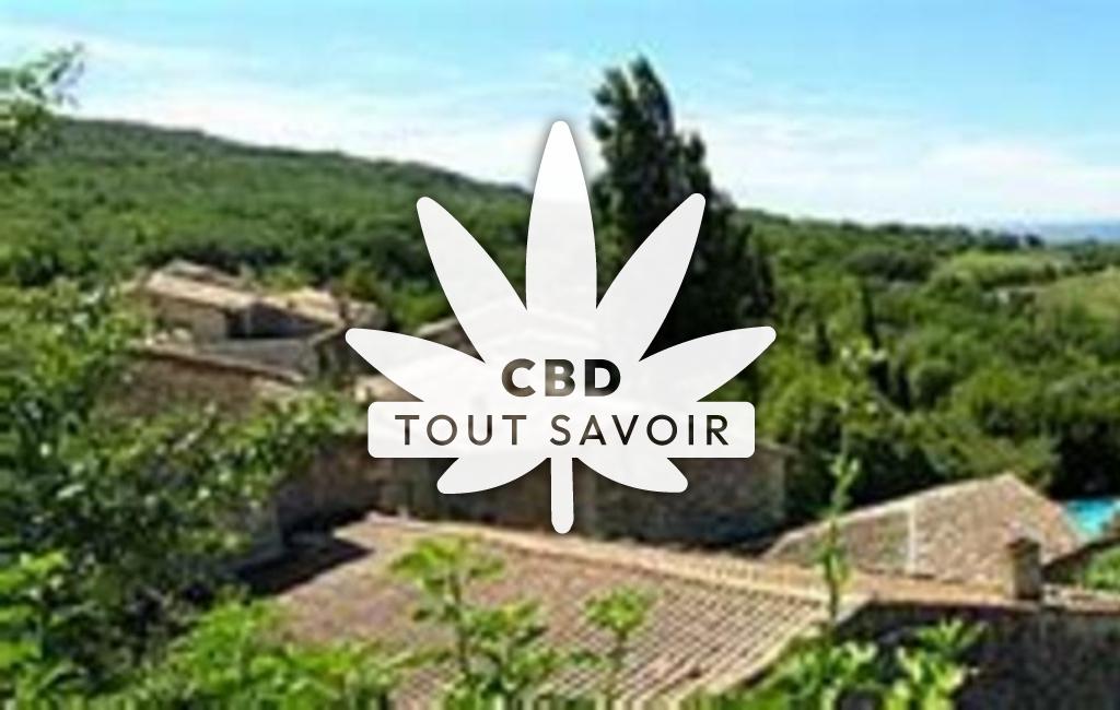 Village à Chantemerle-les-Grignan avec feuille Cannabis CBD