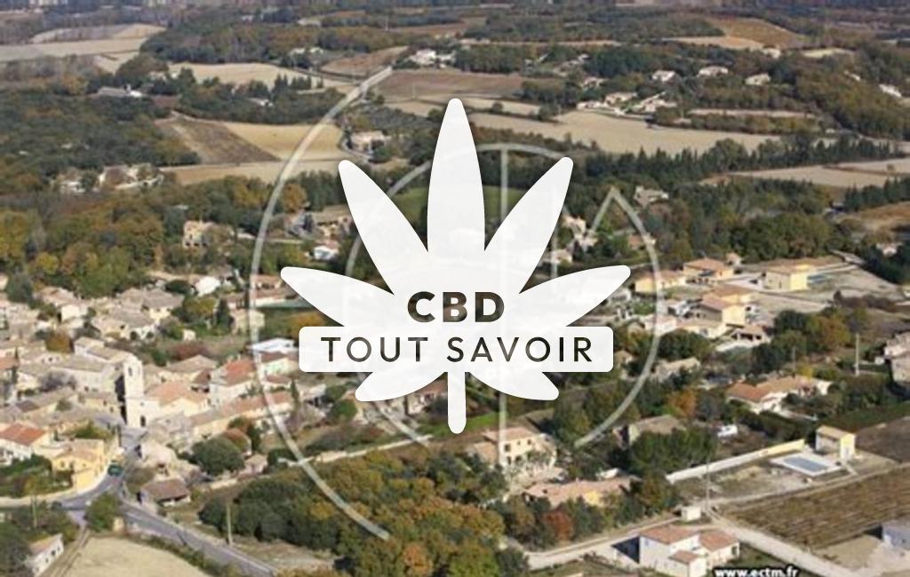 Village à Colonzelle avec feuille Cannabis CBD