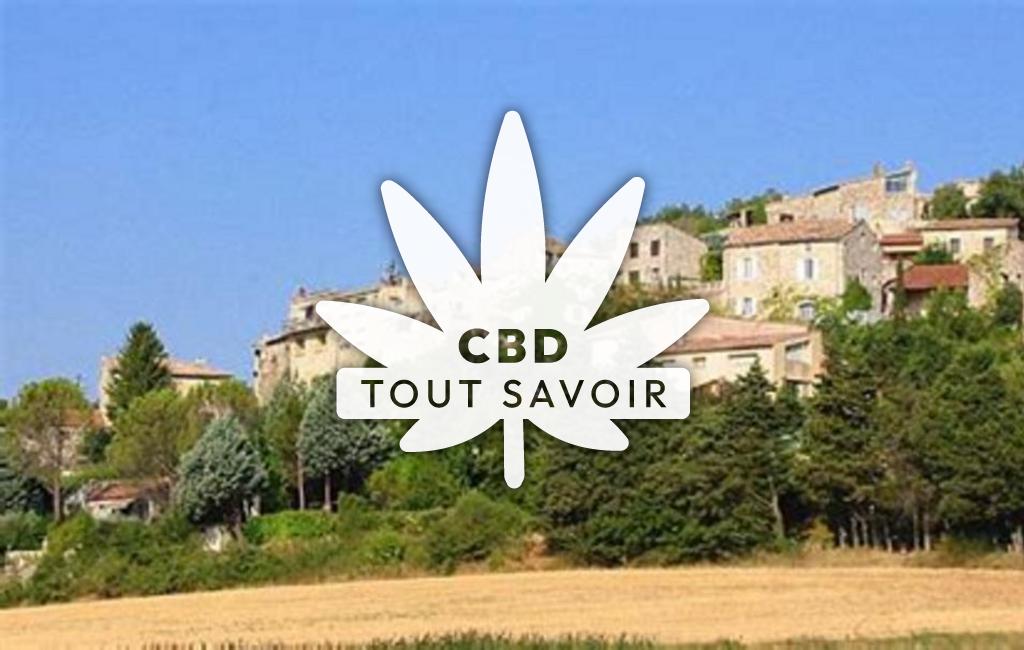 Village à Valaurie avec feuille Cannabis CBD
