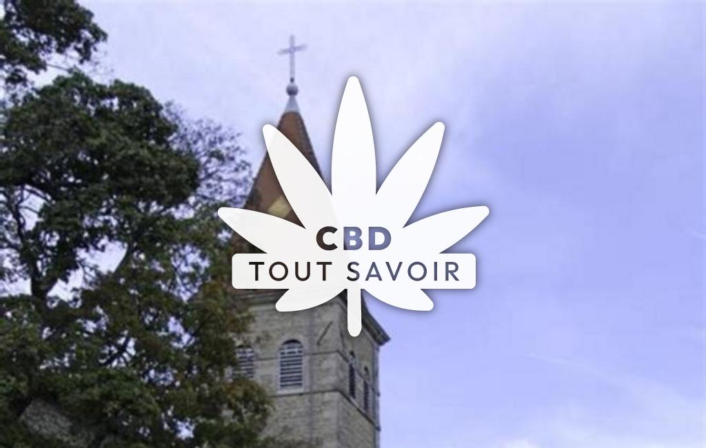 Village à Claveyson avec feuille Cannabis CBD