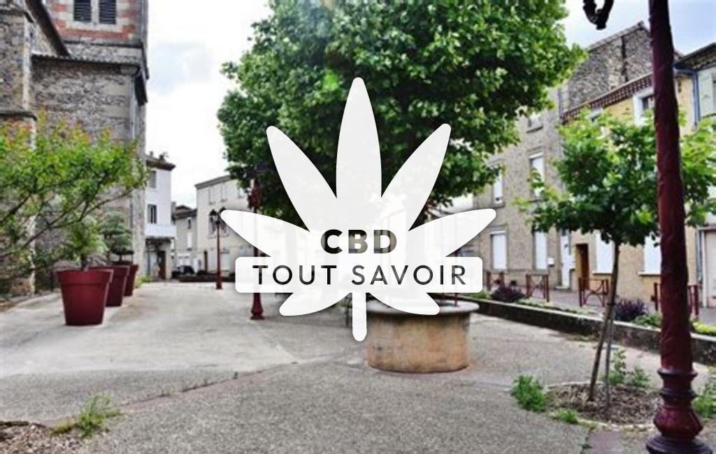 Village à Saint-Uze avec feuille Cannabis CBD