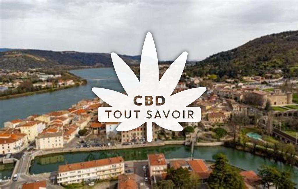 Village à Saint-Vallier avec feuille Cannabis CBD