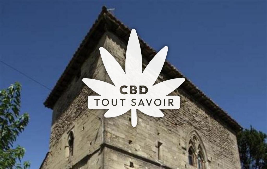 Village à Bathernay avec feuille Cannabis CBD
