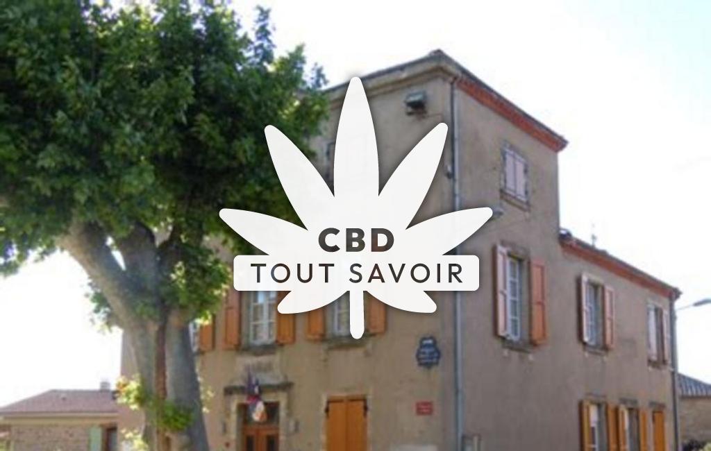 Village à Marsaz avec feuille Cannabis CBD