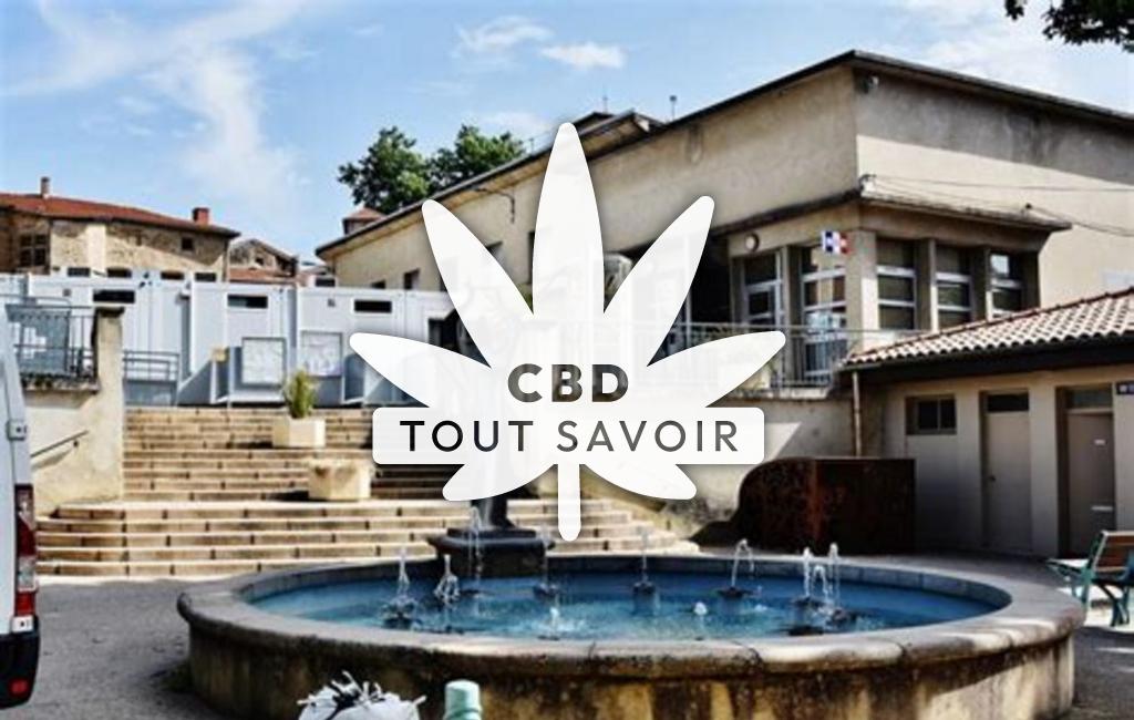 Village à Saint-Bardoux avec feuille Cannabis CBD